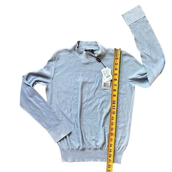 NWT Akris Silver Shimmer Silk Blend Lightweight Pullover - Picture 6 of 12